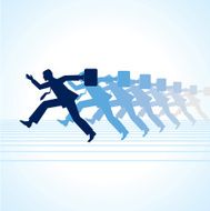 Isolated on businessman running in vector format