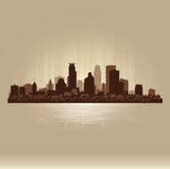 Minneapolis Minnesota brown skyline city silhouette