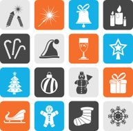 Silhouette Christmas and new year icons