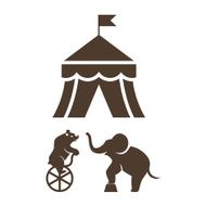 Set of silhouette circus icons