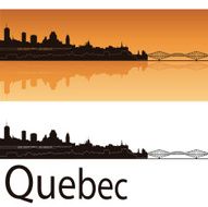 Quebec skyline in orange background
