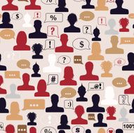 Seamless pattern of avatars and speech bubbles N3