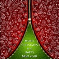 Christmas background with open zipper