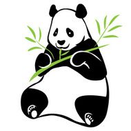 Panda with bamboo branch