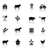 Black Farm Icon Set