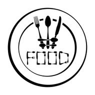 title food made of cutlery on the plate