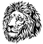 Black lion head