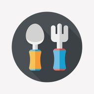 dishware and cutlery flat icon with long shadow eps10 N2