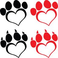 Collection of Love Paw Print