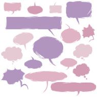 Vector Set of Grunge Comics Bubbles Talk and Think