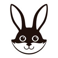 Cute rabbit cartoon flat icon design
