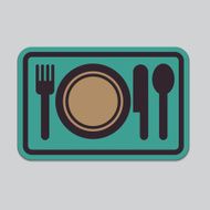 Plate with Cutlery Vector Icon