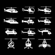 Set icons of helicopters