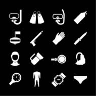 Set icons of diving N2