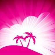 abstract tropical sunset