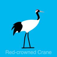 Red Crowned Crane bird seriers
