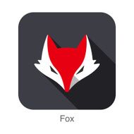 Fox face flat icon design Animal icons series N3
