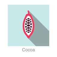 Cocoa food and drink flat icon series