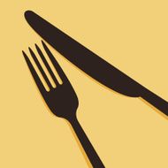 Knife and fork Restaurant menu design with cutlery symbols