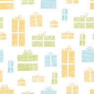 Colorful gift boxes textile texture seamless pattern background