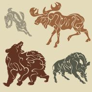 Wild forest animals