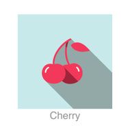 Cherry food and drink flat icon series
