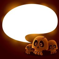 Halloween skull with speech bubble N2