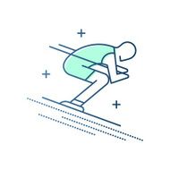 Skiing Vector Silhouette