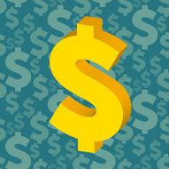 Golden Dollar Sign Seamless Pattern