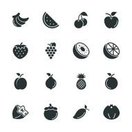 Fruit silhouette icons N2
