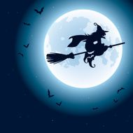 Witch Flying Over The Moon N4