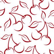 Seamless background with cherry silhouettes Vector illustration