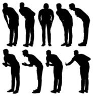 Casual man bowing