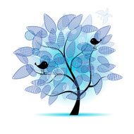 Art tree beautiful for your design N10