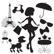 Girl in Paris vector illustration N6