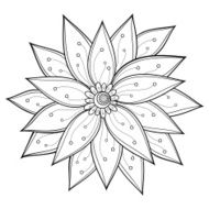 Beautiful Decorative Flower with Leaves (Vector) N22
