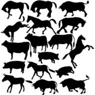 Farm animal silhouette collection N2