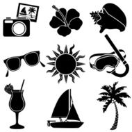 tropical vacation icons N2