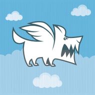 angry winged dog symbol