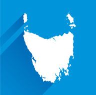 Blue Tasmania Map Icon