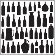 Silhouette bottles- Black and white