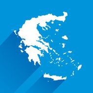 Blue Greece Map Icon