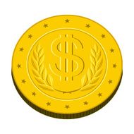 coin with symbol of the dollar