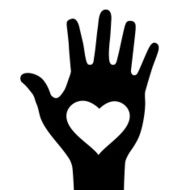 Thick hand with heart icon N2