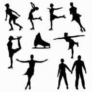 Ice Skating Silhouette Collection (vector jpg) N2