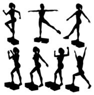 Step Aerobics Silhouette Collection(vector jpg)