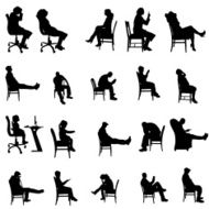 Vector silhouettes of people N196