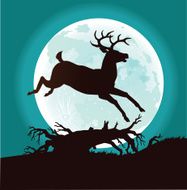 Deer Running In The Moonlight