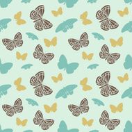 Vector seamless tiling pattern with butterflies
