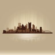 Pittsburgh Pennsylvania brown skyline city silhouette